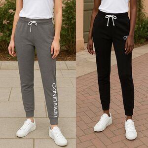 Calvin Klein Sm Women 2 Pack Pants French Terry Iconic CK Logo Jogger Sweatpants